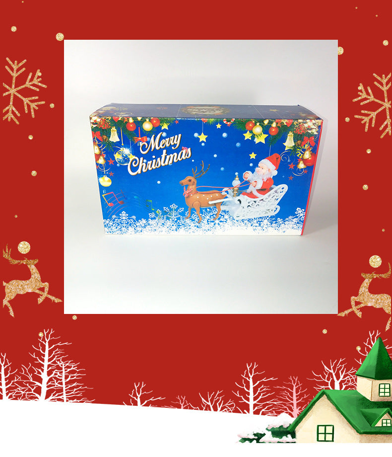 Electric Reindeer Pulling Sleigh Christmas Toy For Home Decor