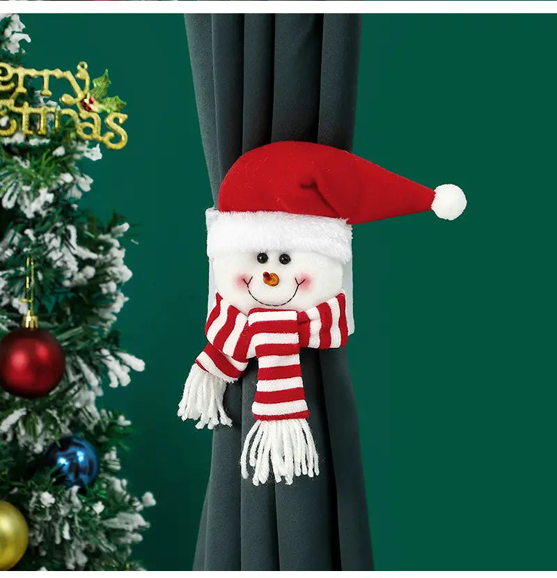 Christmas Curtain Buckle: Santa, Snowman, Reindeer, Penguin For Home Decor