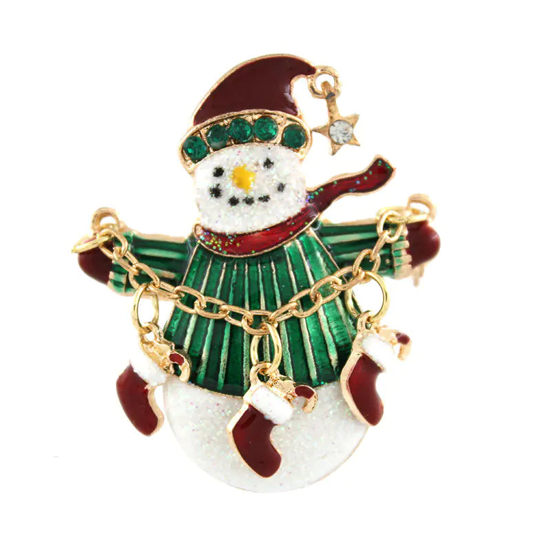 Snowman Christmas Brooch Holiday Gift