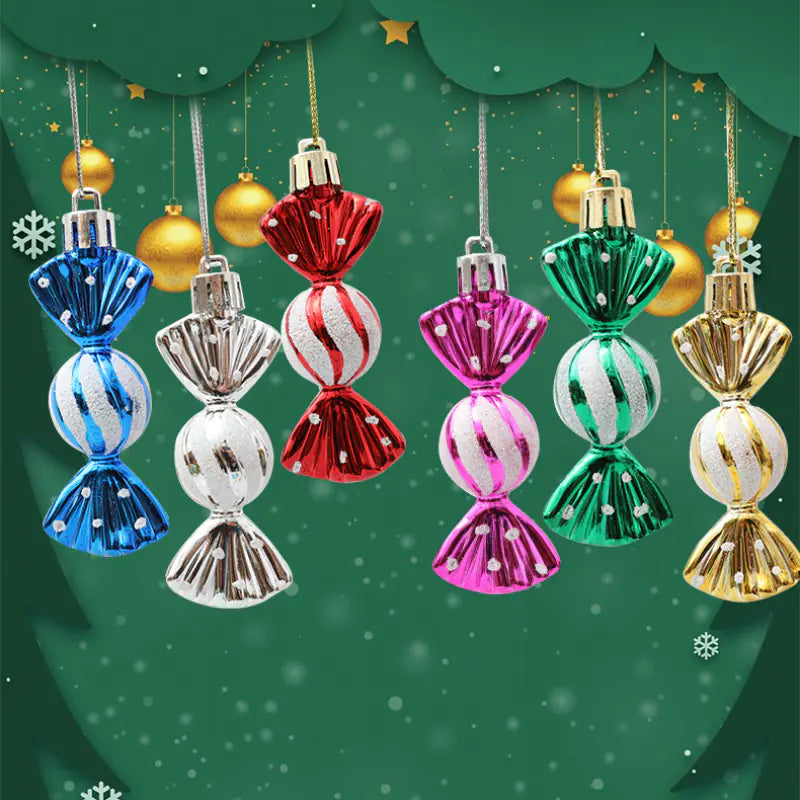 Colorful Small Candy Christmas Tree Ornaments Gift Box For Home Decor