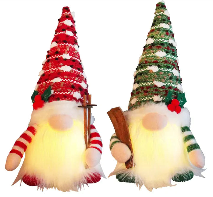 Glow Sled Luminous Christmas Gnome Doll For Home Decor