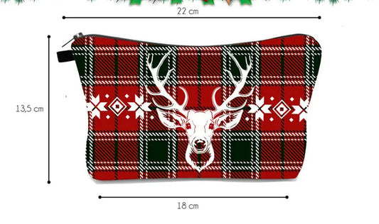 Christmas Print Waterproof Cosmetic Travel Bag