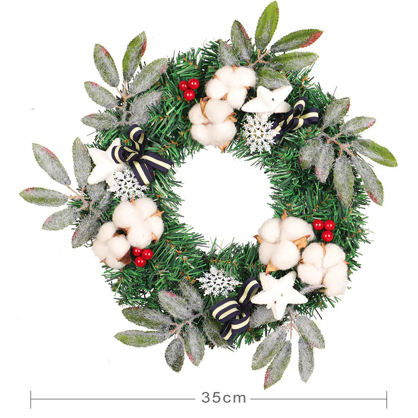 Cotton Flower Wreath, Creative Christmas Decoration For Home Decor