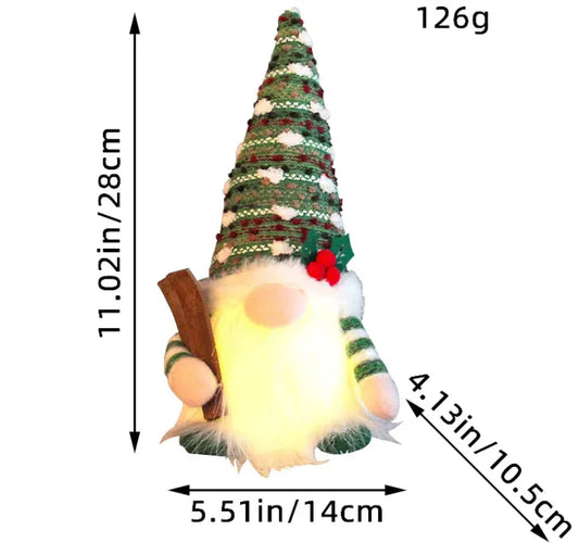 Glow Sled Luminous Christmas Gnome Doll For Home Decor