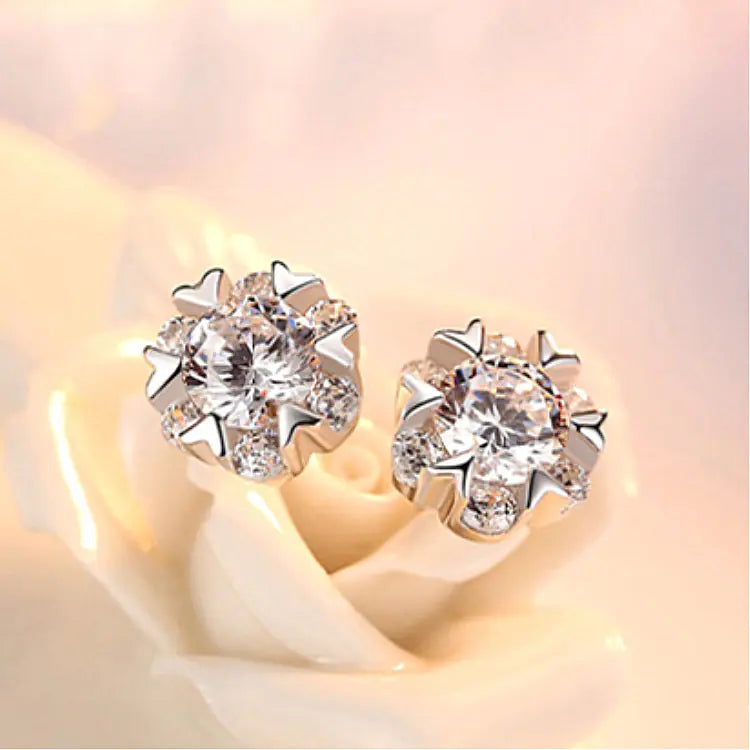 S925 Silver Snowflake Earrings for Women, Christmas Gift