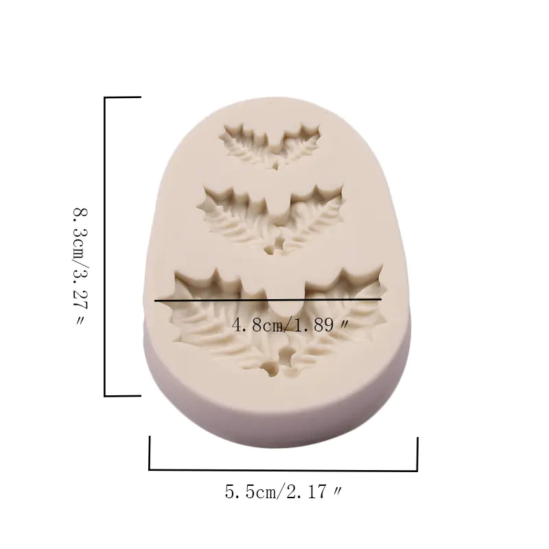 Christmas Holly Leaf Silicone Cake Molds For Baking