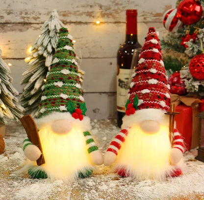 Glow Sled Luminous Christmas Gnome Doll For Home Decor