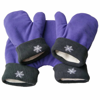 Fleece Couples’ Christmas Mittens, One-Piece Design