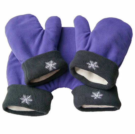 Fleece Couples’ Christmas Mittens, One-Piece Design