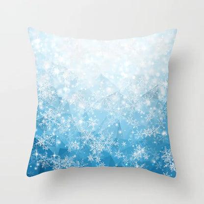Christmas Snowflake Print Polyester Pillowcase For Home Decor