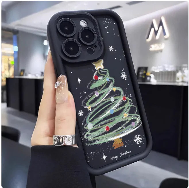 Festive Christmas Tree Silicone iPhone Case