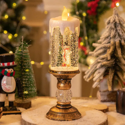 Christmas Candle Lights - Crystal Snowfall Decoration For Home Decor
