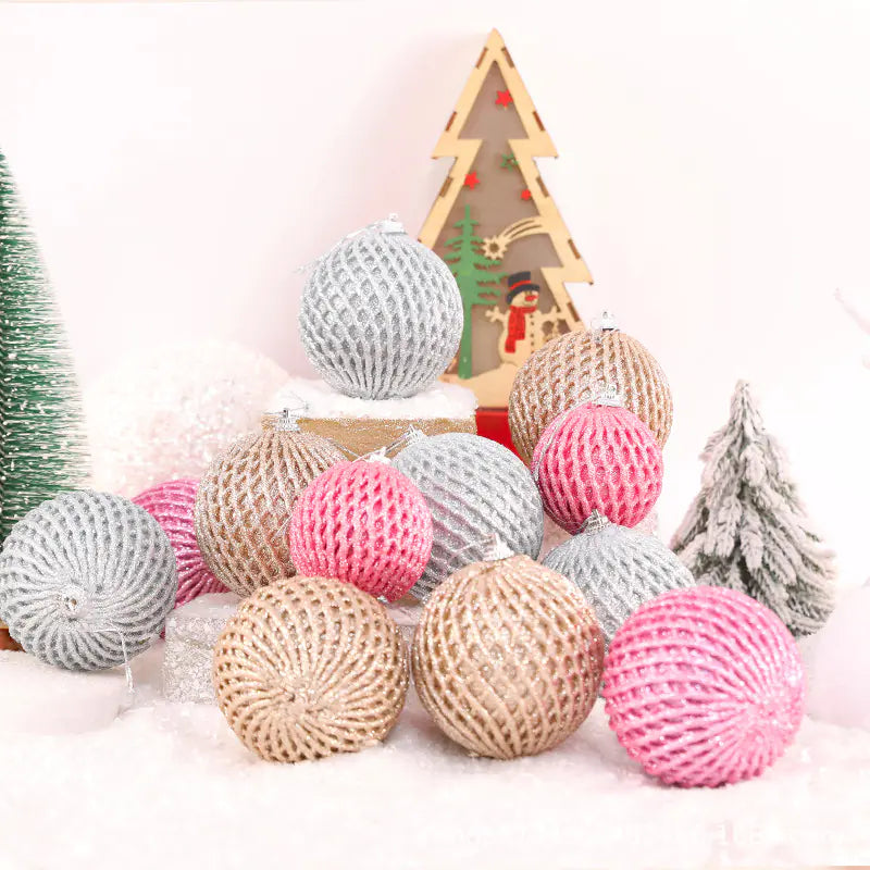 Foam Grid Christmas Ball Ornaments For Home Decor
