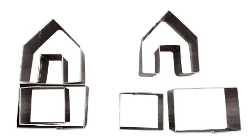 Mini Christmas House Stainless Steel 3D Gingerbread Mold For Home Decor