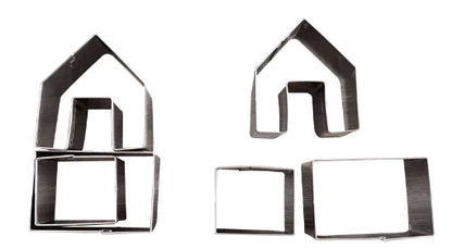 Mini Christmas House Stainless Steel 3D Gingerbread Mold For Home Decor