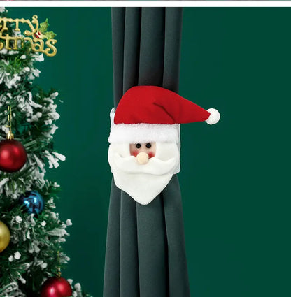 Christmas Curtain Buckle: Santa, Snowman, Reindeer, Penguin For Home Decor