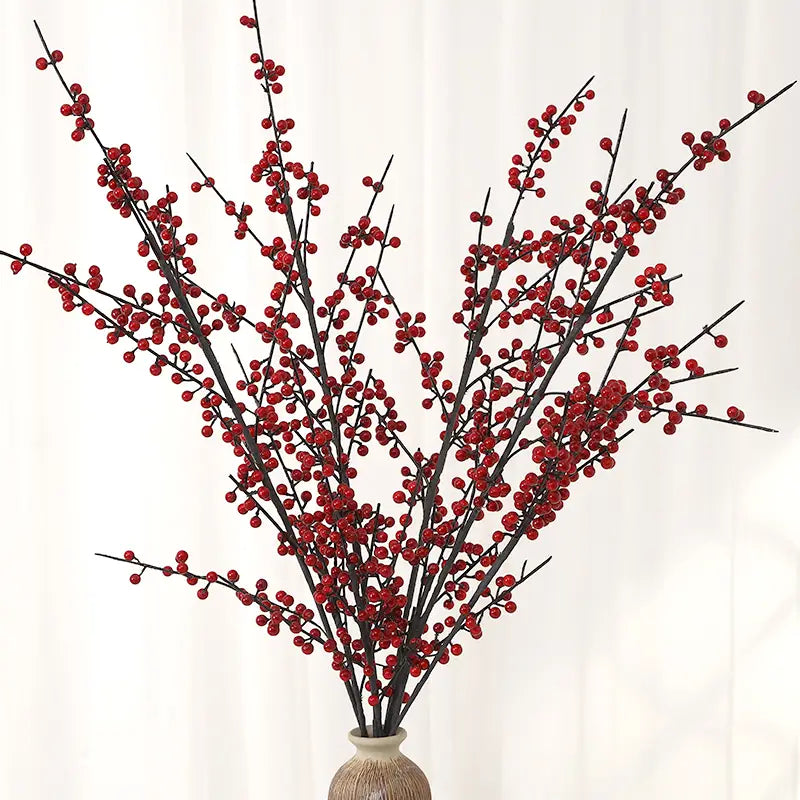 Artificial Red Berry Stem Christmas Tree For Home Decor