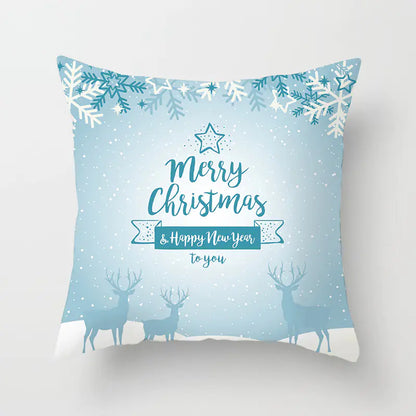 Christmas Snowflake Print Polyester Pillowcase For Home Decor