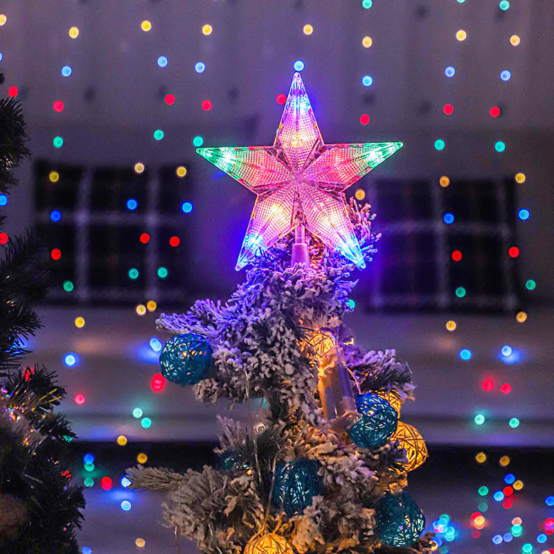 LED Christmas Star Tree Topper Decoration For Home Decor