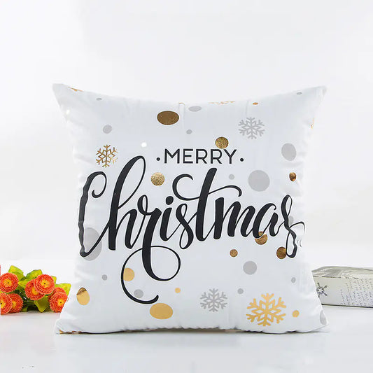 Modern Simple Blended Gold Christmas Pillow Cover For Home Decor