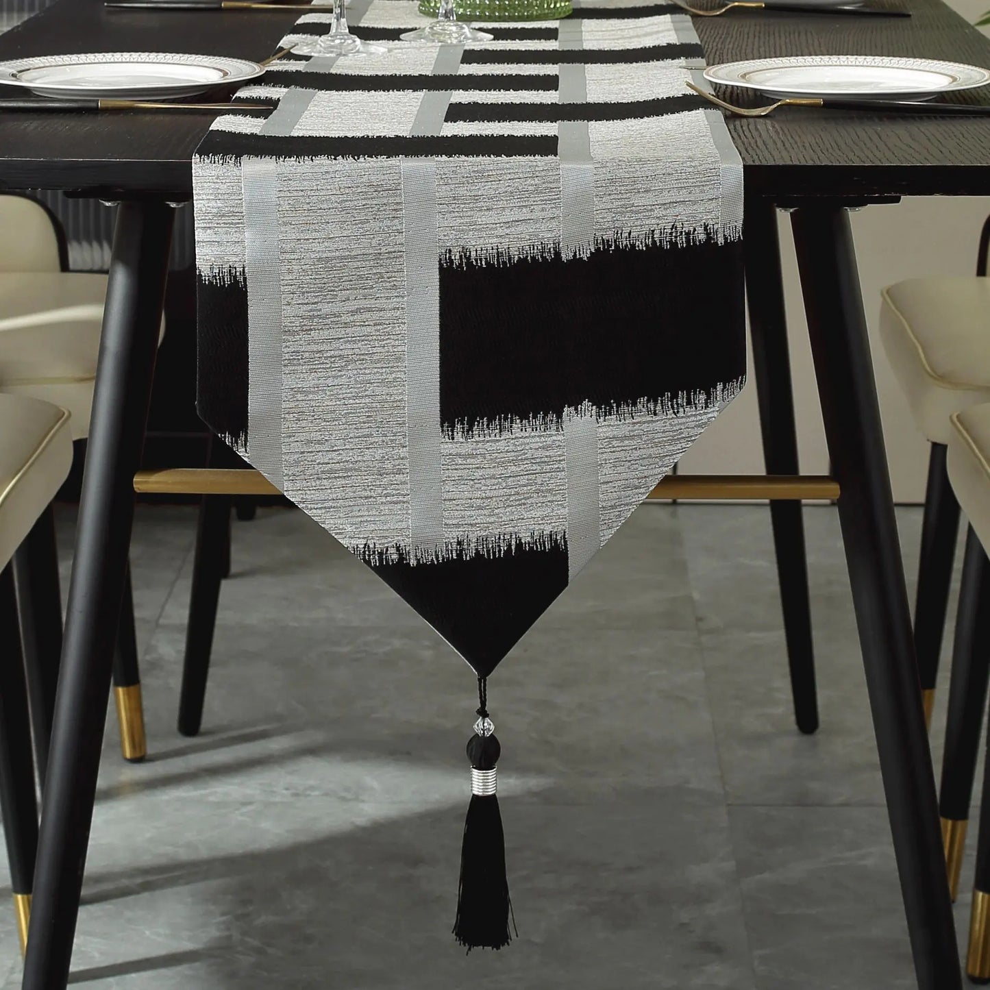 Table Runner With Gold Edging For Christmas, Wedding, & Home Decor