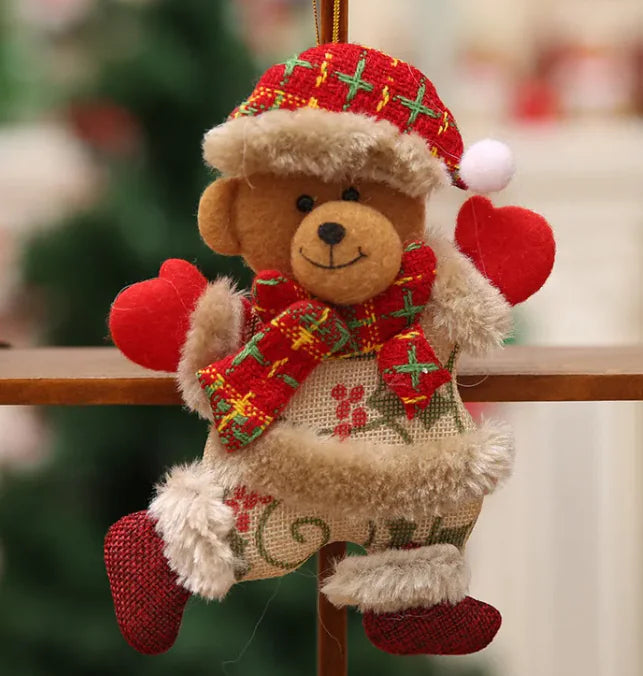 Christmas Tree Ornaments - Santa, Reindeer, Bear, Snowman For Home Decor