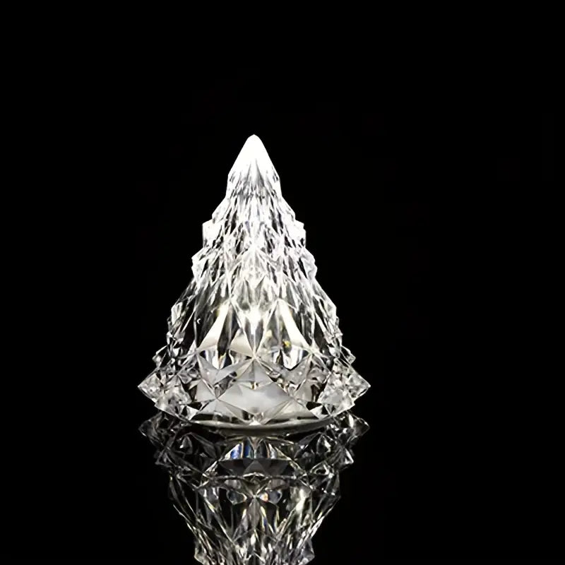 LED Flameless Crystal Mini Christmas Tree Night Light (1PC) For Home Decor