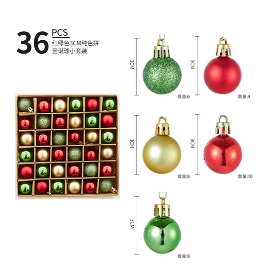 Mini Christmas Ornament Ball Decoration Set For Home Decor