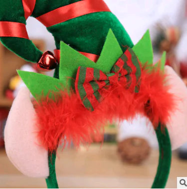 Christmas Party Decorations, Colorful Elf Feather Headband