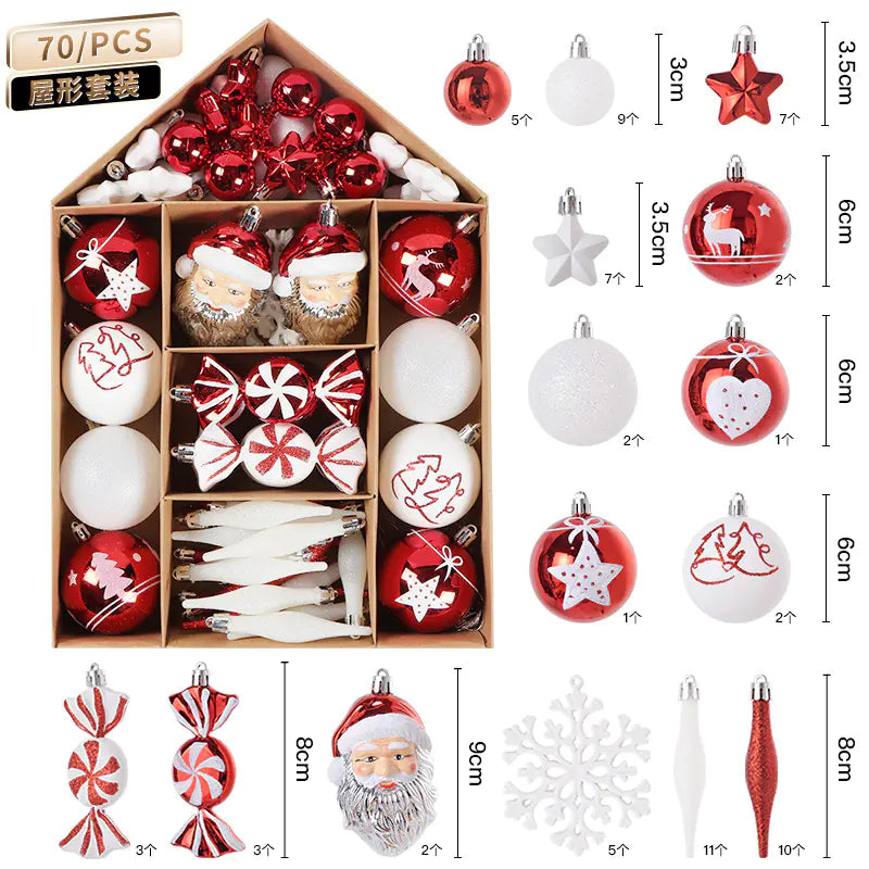 Cross-Border Christmas Tree Ornament Ball Set For Home Decor