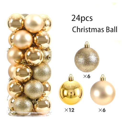 Christmas Tree Ornament Balls 24-Pack For Home Decor