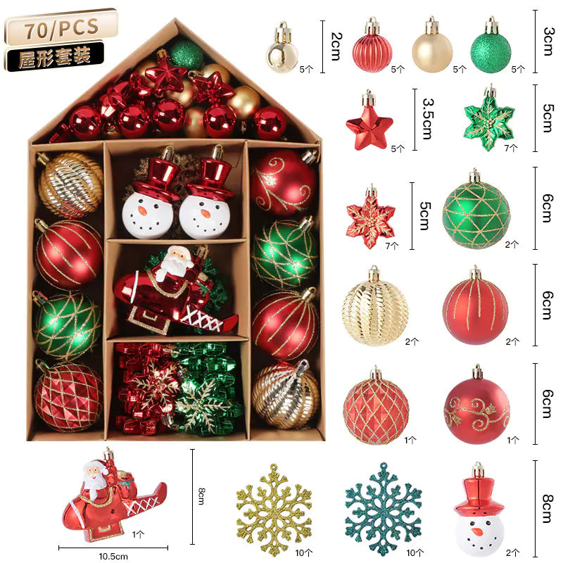 Cross-Border Christmas Tree Ornament Ball Set For Home Decor