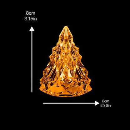 LED Flameless Crystal Mini Christmas Tree Night Light (1PC) For Home Decor