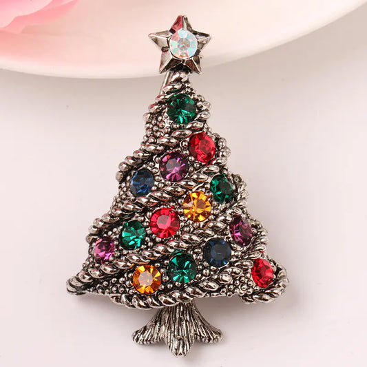 Christmas Tree Brooch - Vintage Style Jewelry Accessory