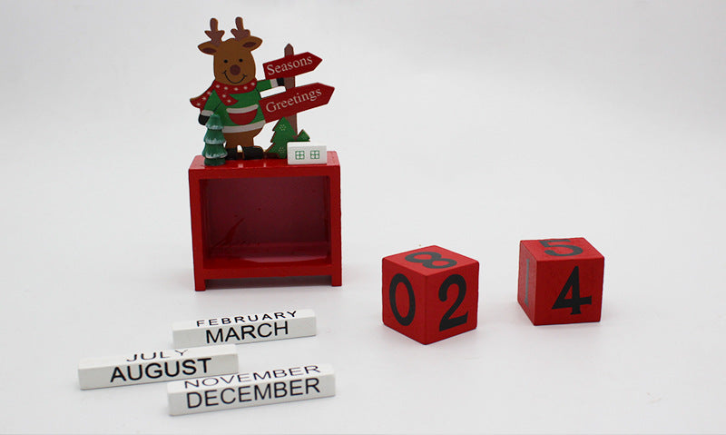 Wooden Christmas Calendar Decoration Piece For Home Decor