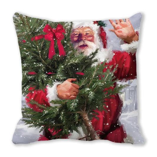 Christmas Linen Sofa & Bedside Pillow Cover For Home Decor