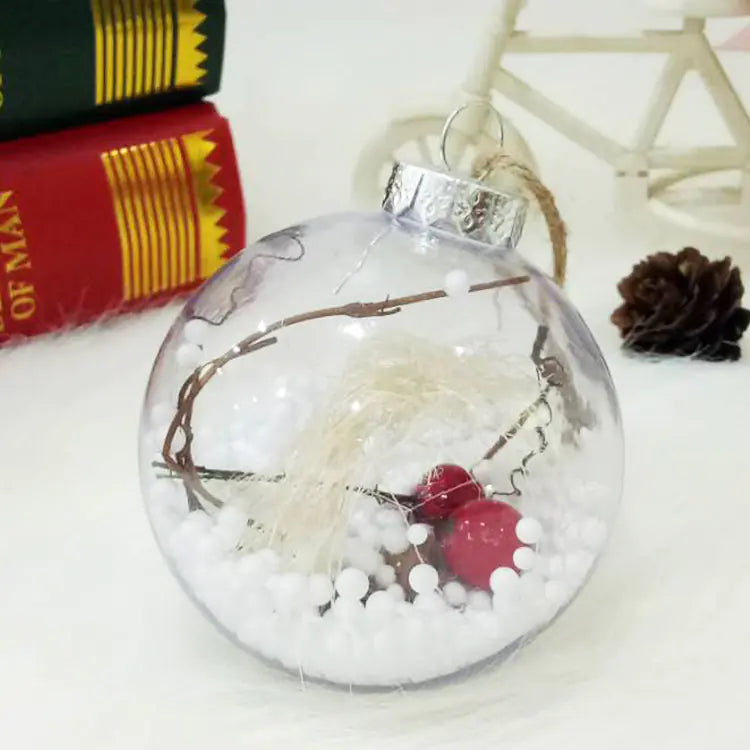 Transparent Plastic Christmas Tree Ball Ornaments For Home Decor