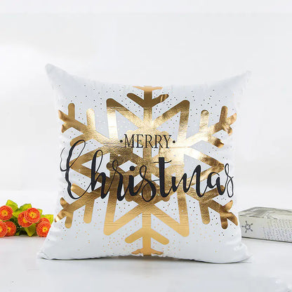 Modern Simple Blended Gold Christmas Pillow Cover For Home Decor
