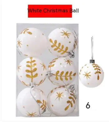Glitter Christmas Ball Ornament Six Pack For Home Decor