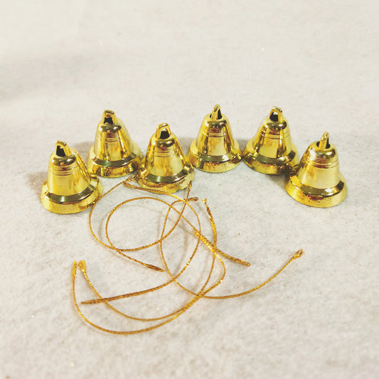 Gold Plastic Christmas Tree Bell Ornaments For Home Decor