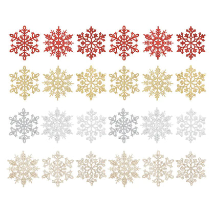 Christmas Glitter Snowflake Set For Home Decor (24PCS)