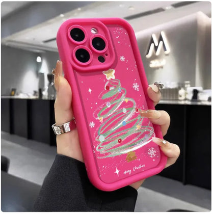 Festive Christmas Tree Silicone iPhone Case