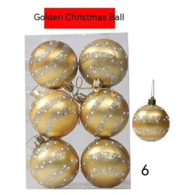 Glitter Christmas Ball Ornament Six Pack For Home Decor