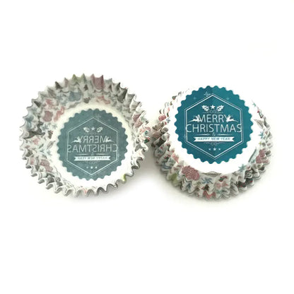 Christmas Santa Cupcake Baking Liners 100-Pack