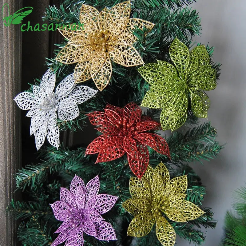 Colorful Sparkling Christmas Tree Flower Holiday Gift For Home Decor
