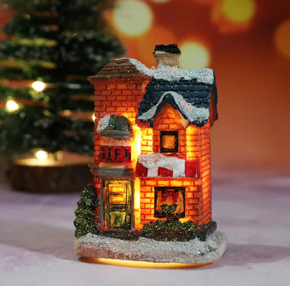 Classic Christmas House Village Style Light Decoration For Home Decor