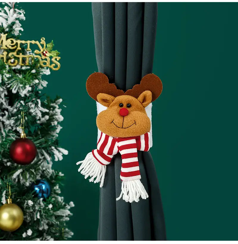 Christmas Curtain Buckle: Santa, Snowman, Reindeer, Penguin For Home Decor