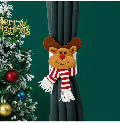 Christmas Curtain Buckle: Santa, Snowman, Reindeer, Penguin For Home Decor