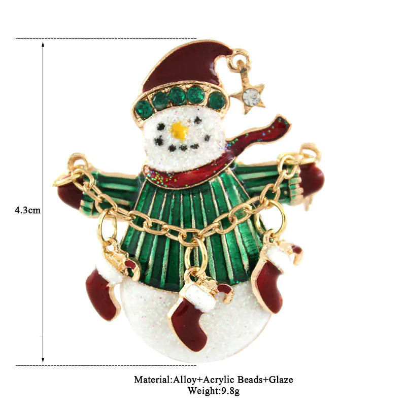 Snowman Christmas Brooch Holiday Gift