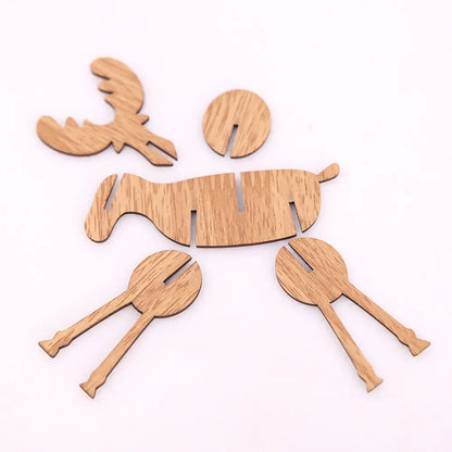 Wooden Christmas Reindeer Decor & Tree Ornament